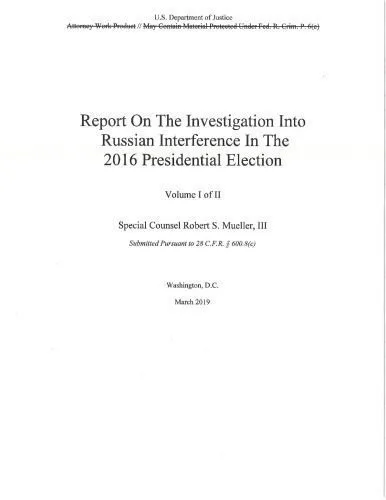 خرید و دانلود نسخه کامل کتاب Report On The Investigation Into Russian Interference In The 2016 Presidential Election (Redacted)_68e98713587b1.jpeg خرید و دانلود نسخه کامل کتاب Report On The Investigation Into Russian Interference In The 2016 Presidential Election (Redacted)