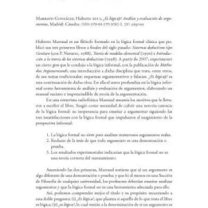 خرید و دانلود نسخه کامل کتاب Reseña de Marraud González, Huberto 2013, ¿Es lógic@? Análisis y evaluación de argumentos