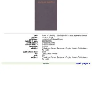 خرید و دانلود نسخه کامل کتاب Ruins of Identity: Ethnogenesis in the Japanese Islands