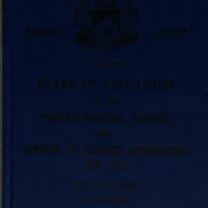 خرید و دانلود نسخه کامل کتاب Standing Rules of Procedure of the Transkei National Assembly and Republic of Transkei Constitution Act, 1976 (Act 15 of 1976) as Amended