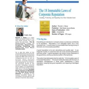 خرید و دانلود نسخه کامل کتاب The 18 Immutable Laws of Corporate Reputation: Creating, Protecting, and Repairing Your Most Valuable Asset