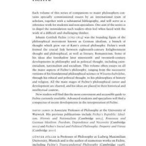 خرید و دانلود نسخه کامل کتاب The Cambridge Companion to Fichte
