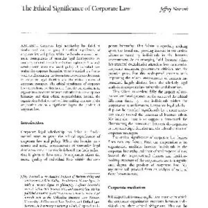 خرید و دانلود نسخه کامل کتاب The Ethical Significance of Corp Law