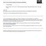 خرید و دانلود نسخه کامل کتاب The Level-of-Analysis Problem in International Relations