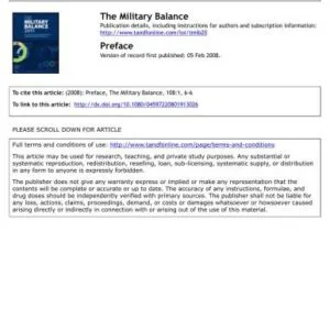 خرید و دانلود نسخه کامل کتاب The Military Balance 2008 (IISS)