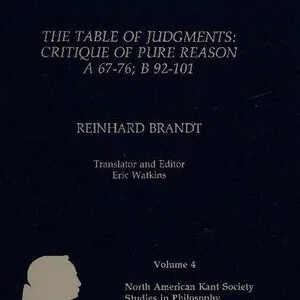 خرید و دانلود نسخه کامل کتاب The Table of Judgments: Critique of Pure Reason A 67-76; B 92-101