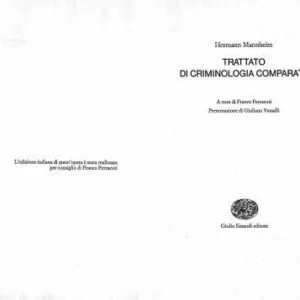 خرید و دانلود نسخه کامل کتاب Trattato di criminologia comparata