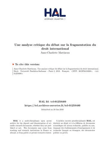 خرید و دانلود نسخه کامل کتاب Une analyse critique du débat sur la fragmentation du droit international. Thèse pour l’obtention du titre de Docteur en droit_69093e8738e0c.jpeg خرید و دانلود نسخه کامل کتاب Une analyse critique du débat sur la fragmentation du droit international. Thèse pour l’obtention du titre de Docteur en droit