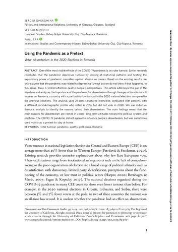 خرید و دانلود نسخه کامل کتاب Using the Pandemic as a Pretext: Voter Absenteeism in the 2020 Elections in Romania_68e6fb0e81f58.jpeg خرید و دانلود نسخه کامل کتاب Using the Pandemic as a Pretext: Voter Absenteeism in the 2020 Elections in Romania