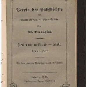 خرید و دانلود نسخه کامل کتاب Verein der Habenichtse für sittliche Bildung der höheren Stände