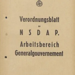 خرید و دانلود نسخه کامل کتاب Verordnungsblatt der NSDAP. Arbeitsbereich Generalgouvernement