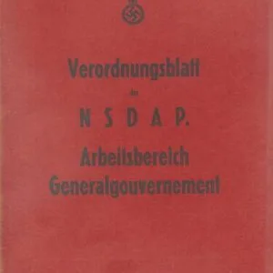 خرید و دانلود نسخه کامل کتاب Verordnungsblatt der NSDAP. Arbeitsbereich Generalgouvernement