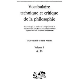 خرید و دانلود نسخه کامل کتاب Vocabulaire technique et critique de la philosophie. 1. A – M
