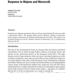 خرید و دانلود نسخه کامل کتاب Why There is a Democratic Deficit in the EU: A Response to Majone and Moravcsik