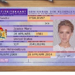 خرید و دانلود نسخه کامل فایل لایه باز آیدی کارت هلند (Netherlands ID Card)