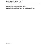خرید و دانلود نسخه کامل کتاب Cambridge English PET Vocabulary List