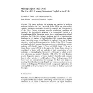 خرید و دانلود نسخه کامل کتاب Making English Their Own: The Use of ELF among Students of English at the FUB
